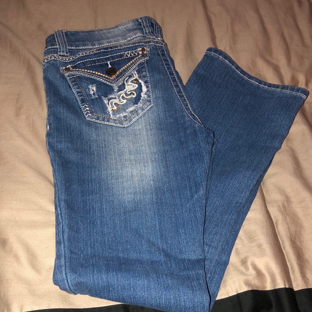 Wide Leg Blue Jeans